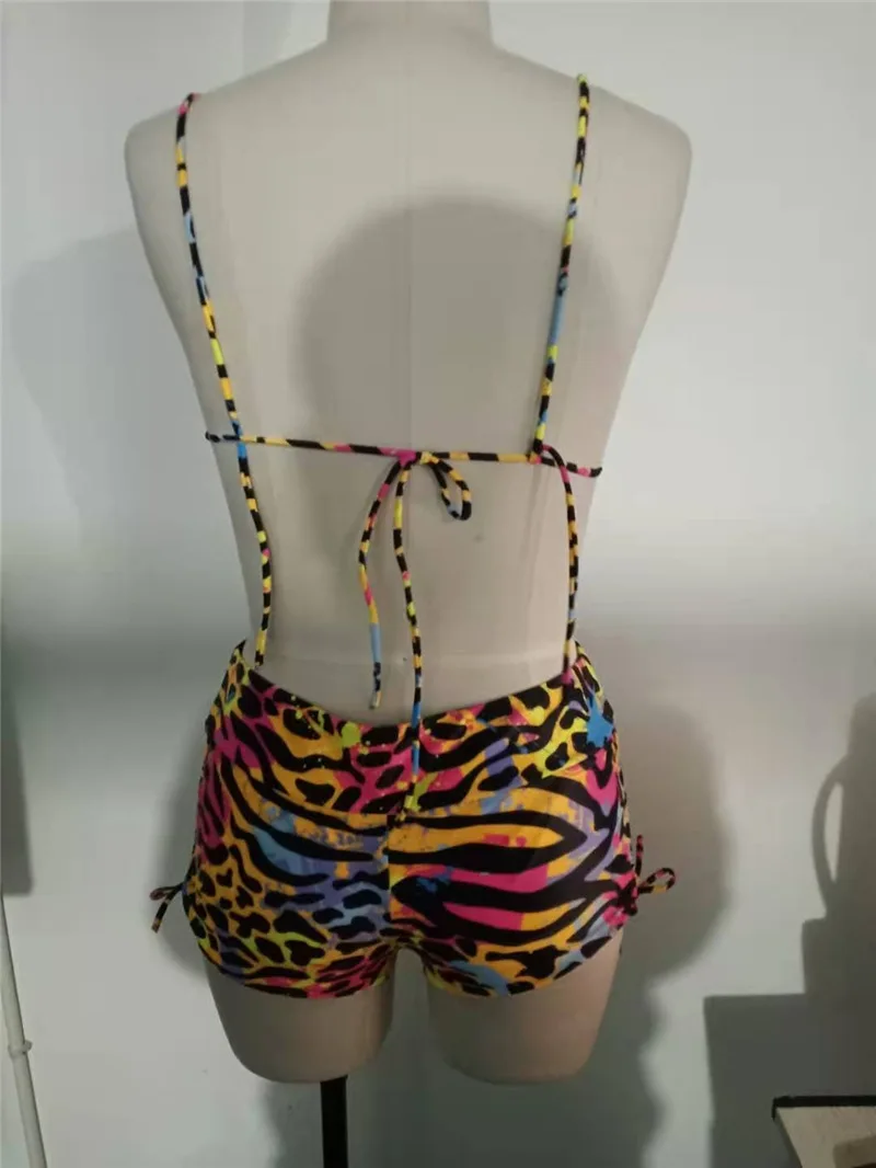 

Plus Size Tank High Waist Drawstring Bikini Sets Women Sexy Large Size Leopard Bikinis Two Pieces Push Up Swimsuit 2021 Swimming