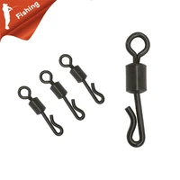 10pcs large long body q shaped black quick change swivels for carp fishing accessories size 4 fishing terminal tackle pesca