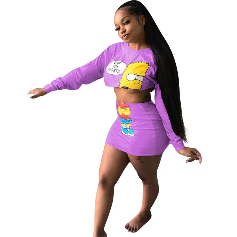 Осеннее милое женское платье с длинным рукавом 2 предмета Платье принтом