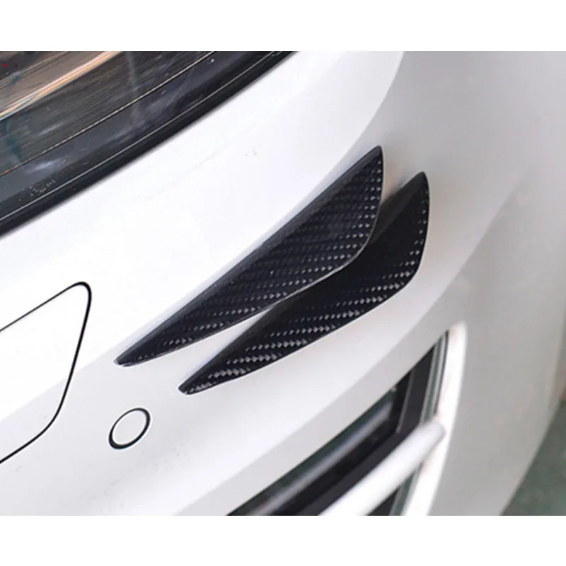 4 шт./компл. наклейка на передний бампер автомобиля из углеродного волокна для Skoda