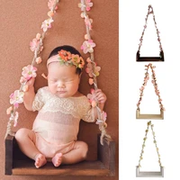 swing multi purpose wood burr free newborn photography accessories flower rope wooden swing baby swing for outdoor