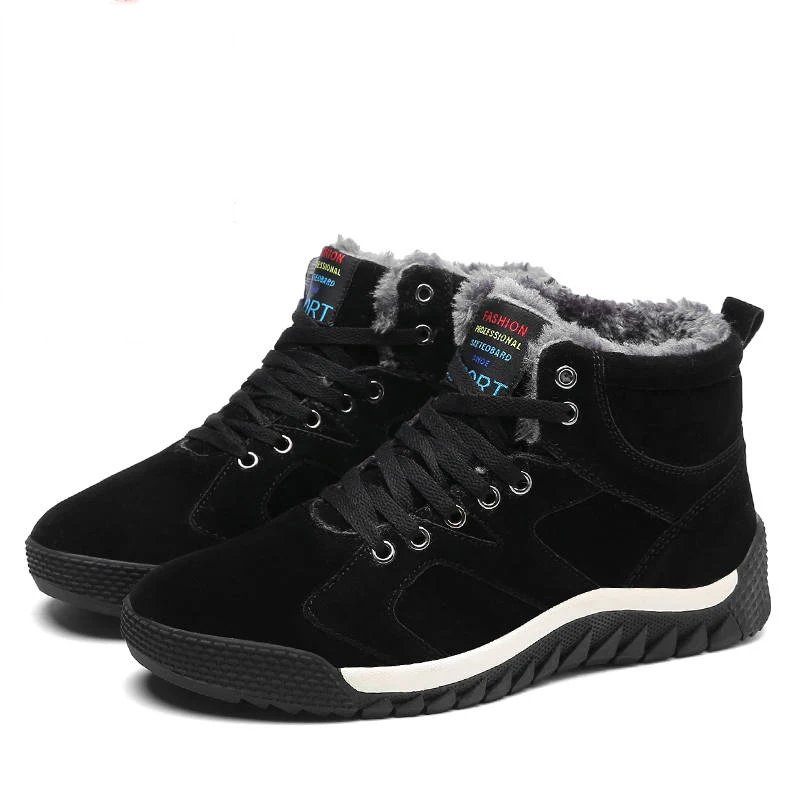 Мужские зимние ботинки теплые меховые Плюшевые Зимние ботиночки кроссовки
