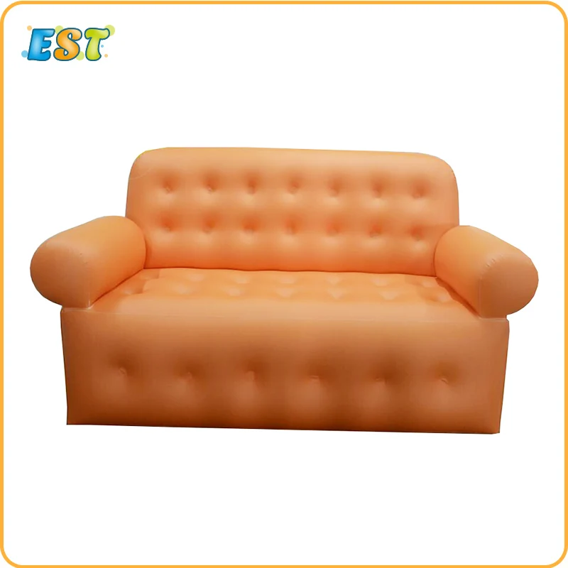 Большой надувной садовый диван-лежак с двухместной надувной кроватью, многофункциональный диван для кемпинга, надувной матрас, мебель для отдыха на открытом воздухе, оранжевый.