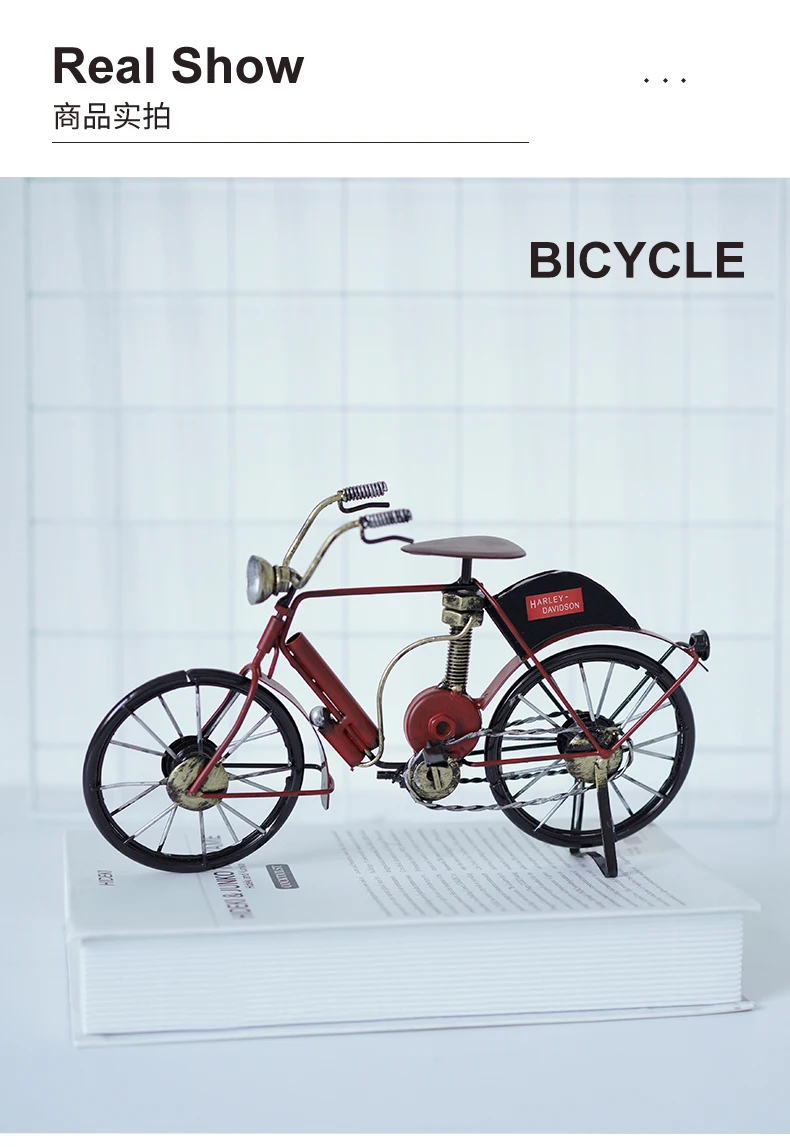 Ретро железная модель велосипеда креативное украшение дома гостиная книжная полка спальня кафе ресторан настольный Рождественский подарок на день рождения