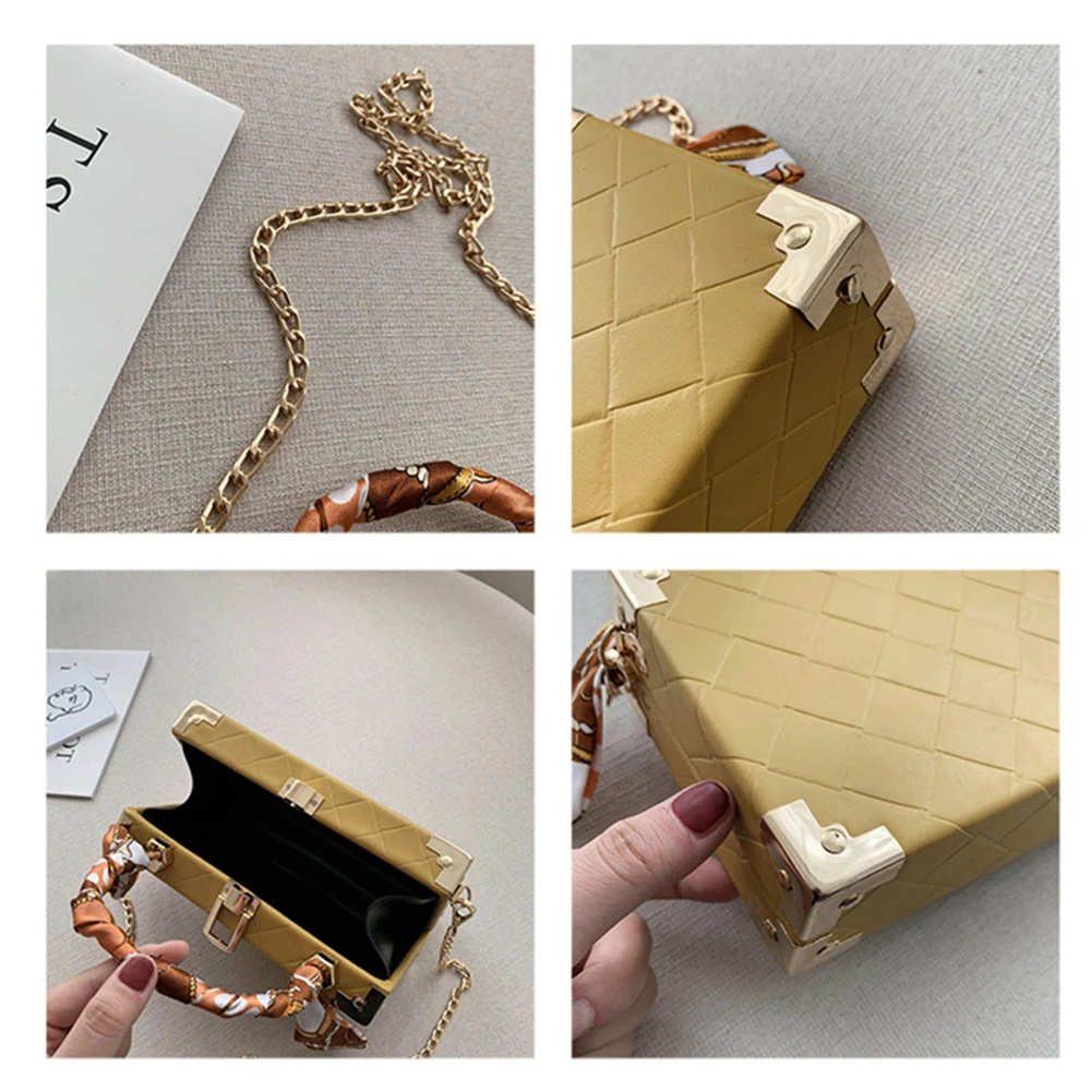 

2020 Fashion Woman Shoulder Bag Box PU Leather Crossbody Chain Ribbons Versatile Purses And Luxury Handbags Women For Designer