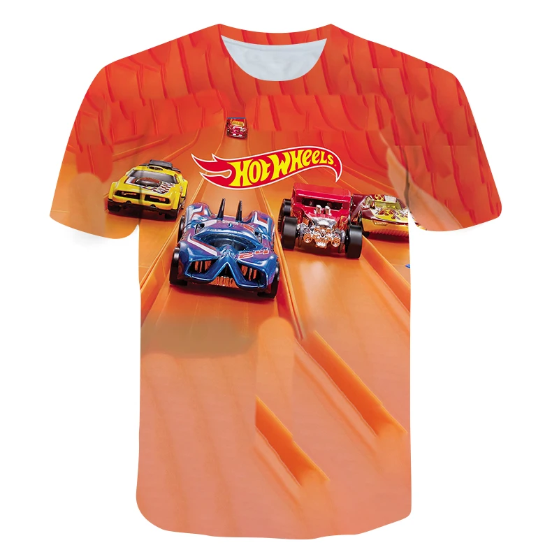 

2021 hot Summer Children's T-shirt HotWheels 3d Printing Short-sleeved Boys Girls Tops Streetwear Shirts Kids wheels Clothing