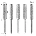 5 шт., 4,04,85,5 мм Алмазное покрытие, цилиндрический заусенец для резки дрели, аксессуары для электроинструментов, точилка для бензопилы, каменная пилка