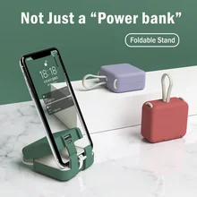 Portable Power Bank Fast Wireless Charger for Iphone Xiaomi Huawei Type-C Lightning External Battery Phone Holder Mini Powerbank