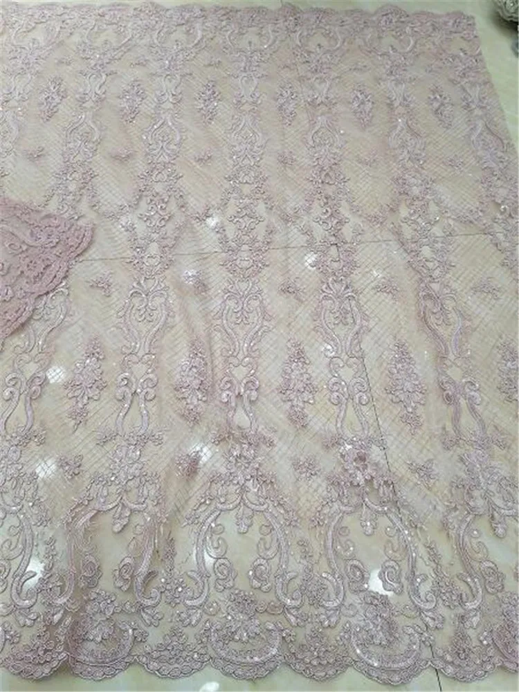 Роскошная ткань с вышивкой блестками французская сетка в этническом стиле