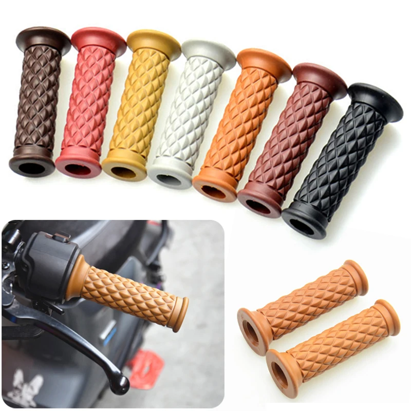 Handlebar Cover Rubber Grip Retro Cafe Universal For Honda Cb400 Cg125 Vintage Moto