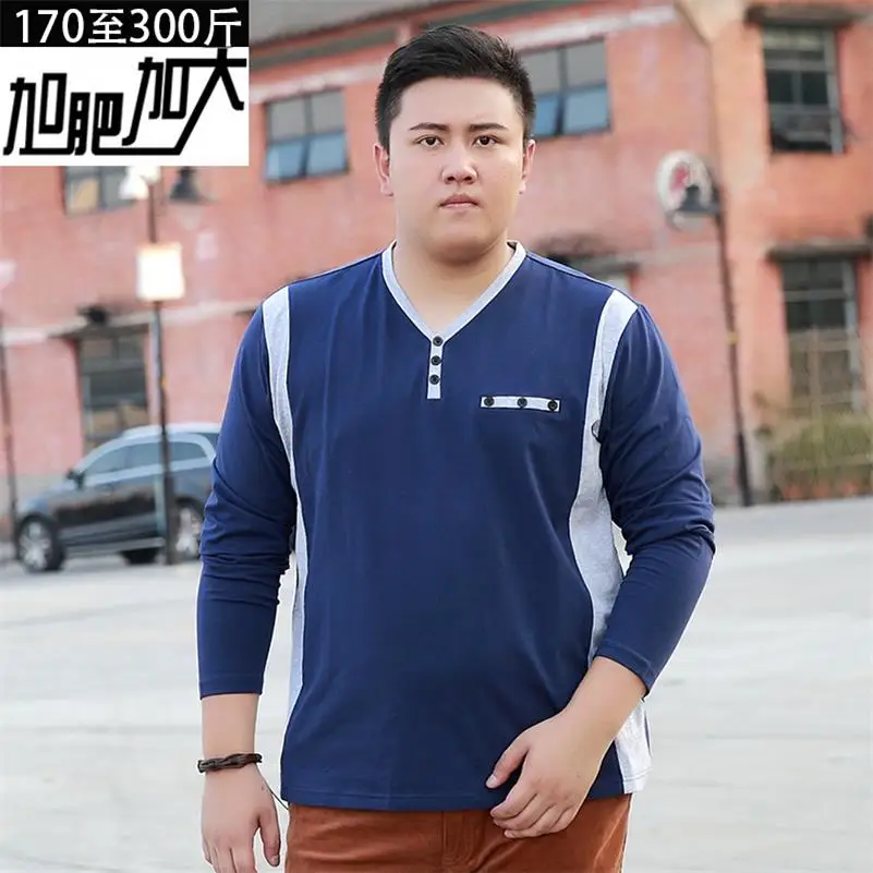 

5XL 6XL 10XL New 8XL Fashion Brand Clothes Solid Color Long Sleeve loose Fit Shirt Men Cotton T-Shirt Casual T Shirts