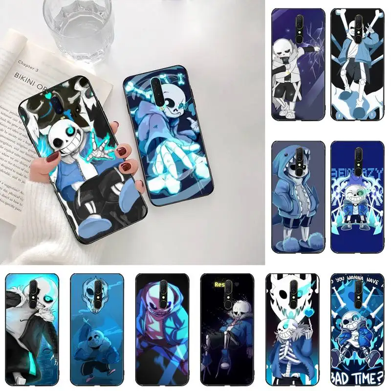 YJZFDYRM Папирус из андертейл sans doggo черный мягкий чехол для телефона Capa Oppo A5 A9 2020 Reno2 z