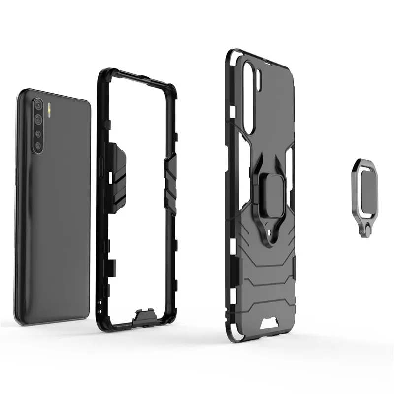 ring holder case for oppo a91 cover bumper armor housings protective hard back cover for oppo a91 case funda etui 6 4 free global shipping