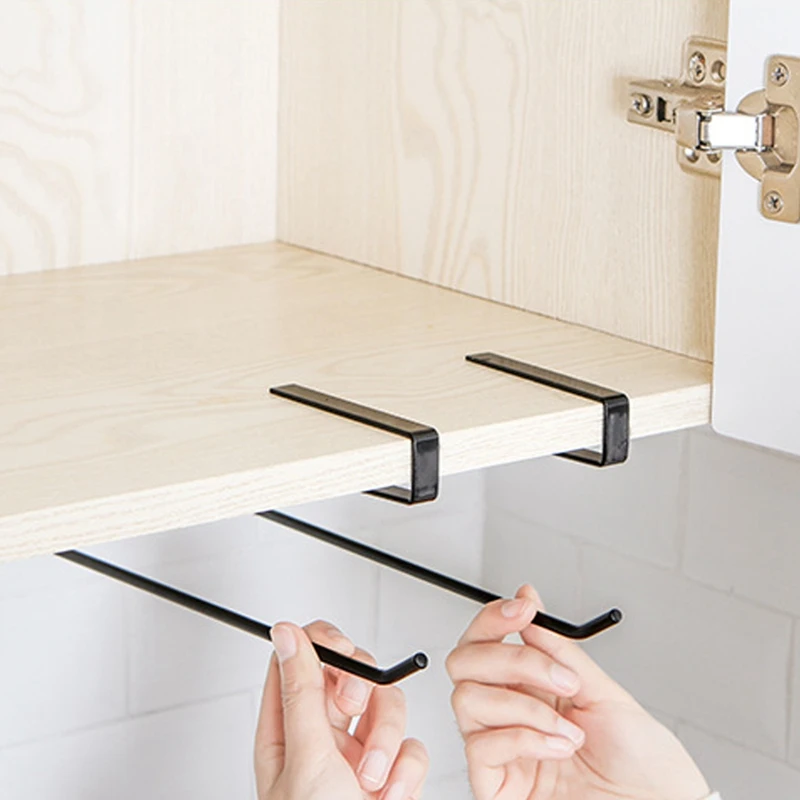 

2Pcs Kitchen Organizer Tissue Holder Hanging Toilet Roll Paper Holder Towel Rack Kitchen Cabinet Door Hook Holder