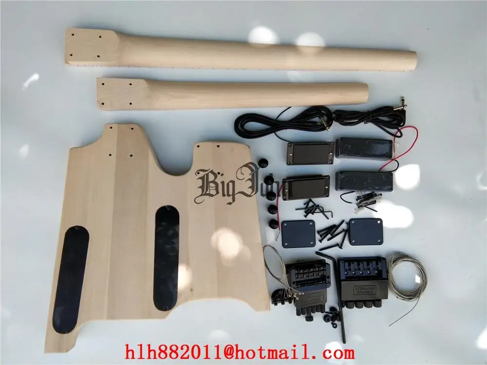 Полуготовая электрическая гитара с двойной шеей 6-струнная и 4-струнная басовая