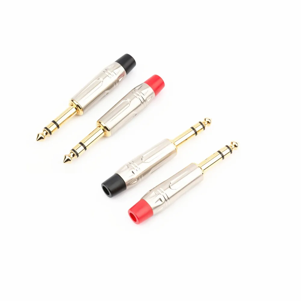 

10pcs/5pairs Stereo Golden Plated 6.35mm 6.5mm Audio Connector 6.35 mm Plug