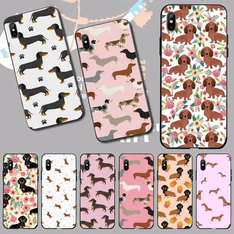 

Dachshund Dog cartoon cute animal Phone Case For iphone 12 11 13 7 8 6 s plus x xs xr pro max mini