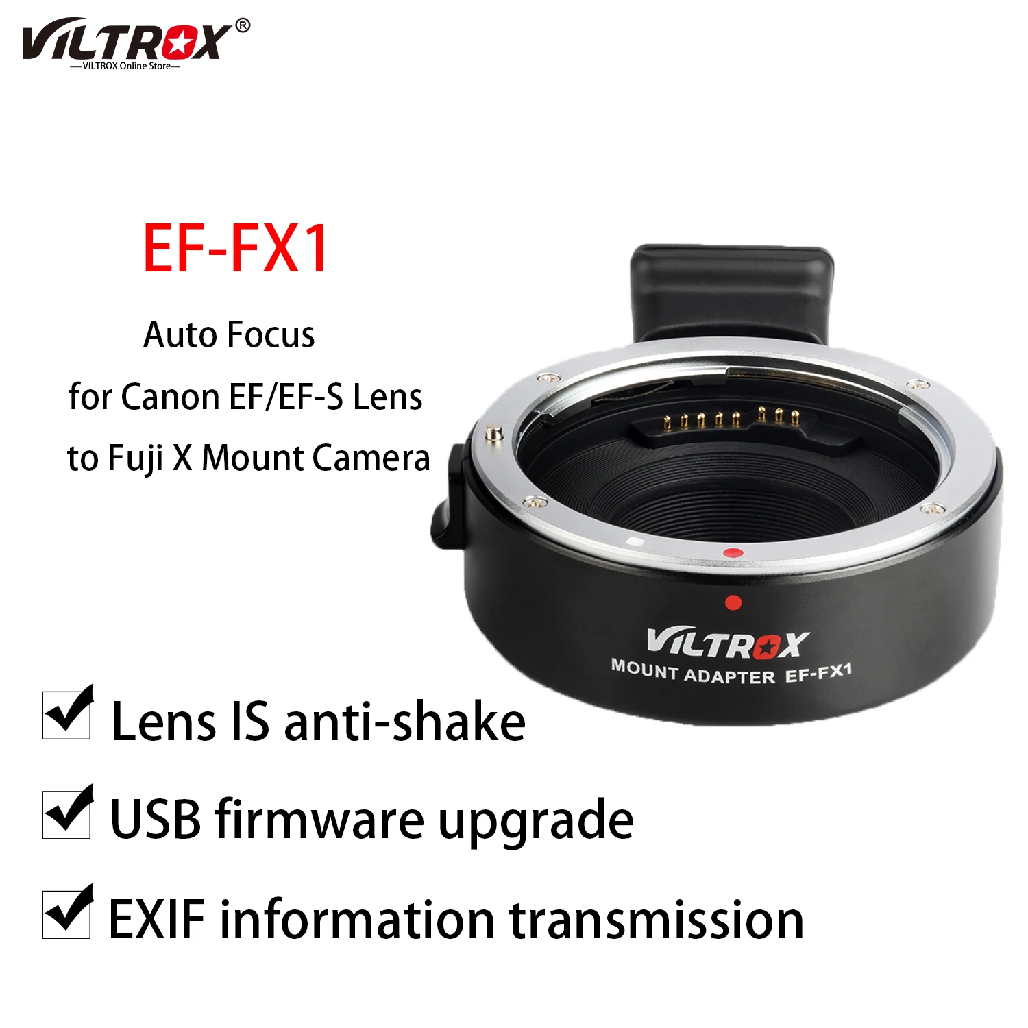 VILTROX EF-FX1 кольцо-адаптер с автофокусом для объектива USM Canon EF/EF-S объектив ЖК-дисплея с подсветкой FujiFilm Fuji X Крепление X-T2 X-T10 X-A5 X-A10 X-PRO Камера