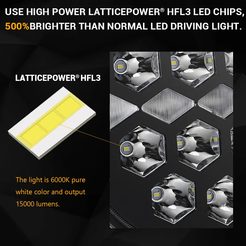 Светодиодные рабочие лампы 2 шт. 9 дюймов фары дальнего света 6000K точечный луч