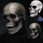 Передвижная маска с черепом, маска со скелетом на всю голову, шлем для косплея на Хэллоуин, страшная маска, маскарадный праздничный декор для вечеринки, шлем с челюстью