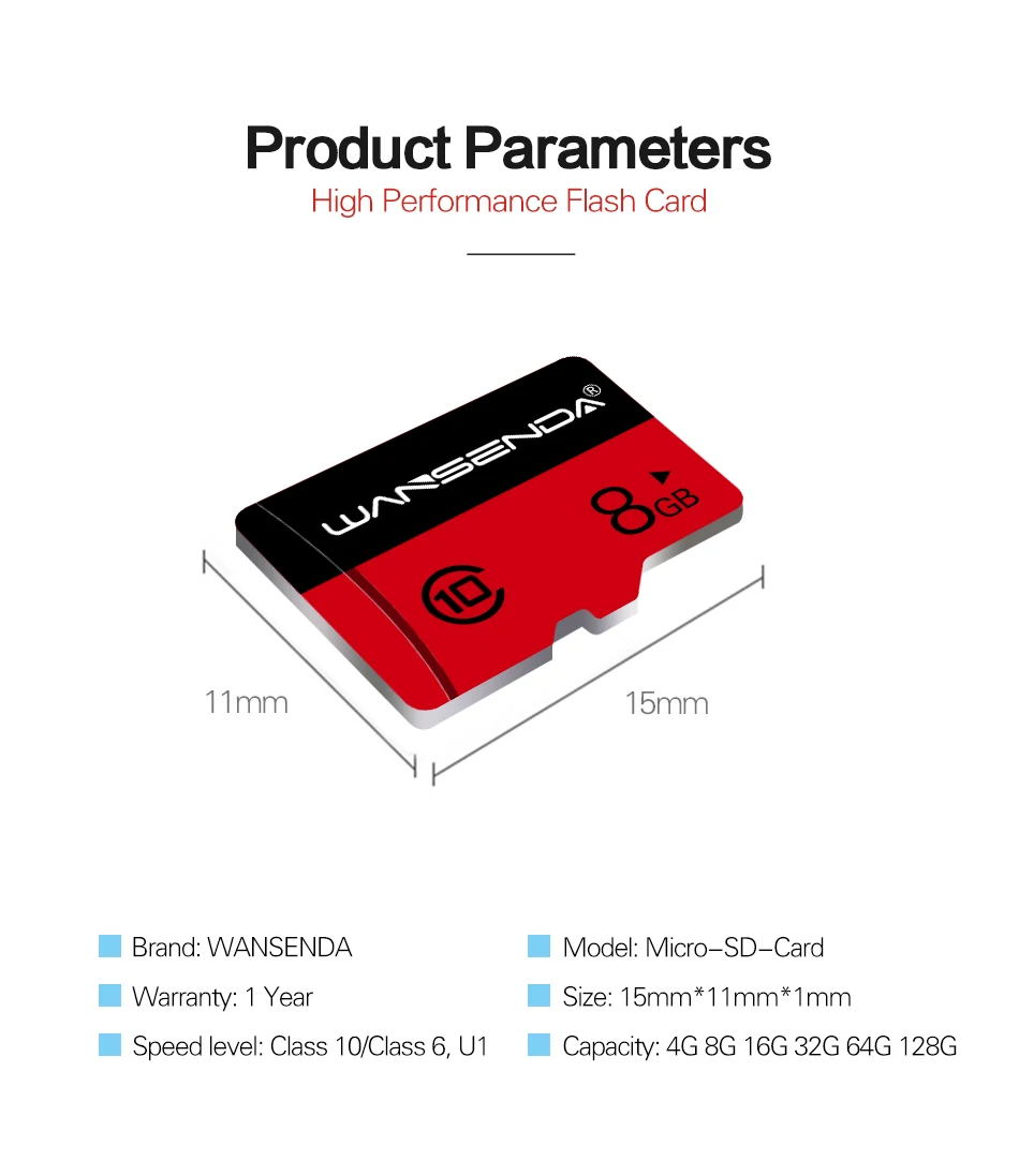WANSENDA карта памяти 128 Гб 64 Гб высокоскоростная Micro sd карта класс 10 16 ГБ 32 ГБ флэш-карта памяти Microsd TF карта для планшетных ПК