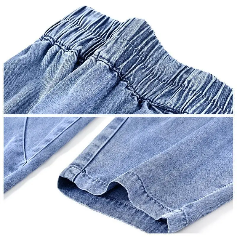 

2021 new tencel jeans women's thin section loose and thin nine-point pants women's carrot pants harem pants old pants women