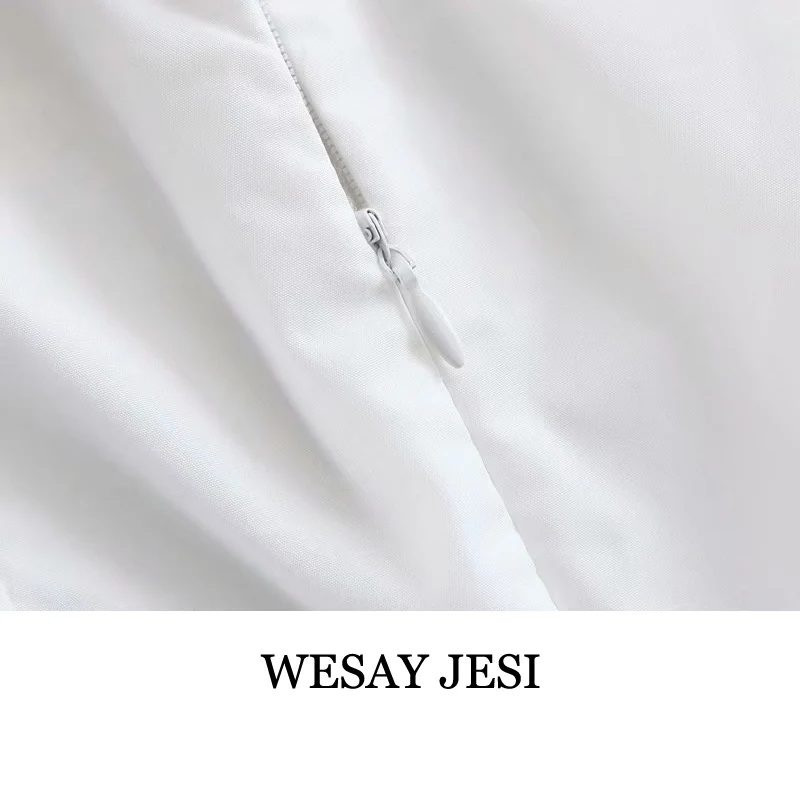 

WESAY JESI Summer Dress 2021 Women's Clothing Fashion Short Sleeve Dress Square Collar Backless Bow Tie Rope Chic Mini Skirts