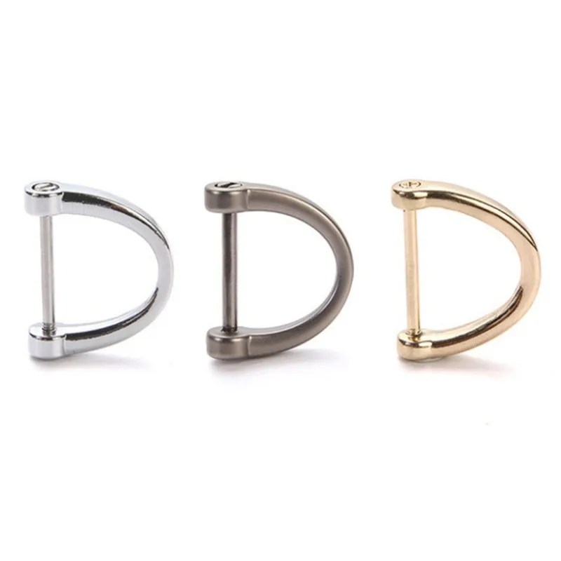 

D Rings Screw in Shackle Horseshoe Buckle Horseshoe Shape D Ring D-Shaped Metal Hoop Locking DIY Leather Craft Purse Replacement