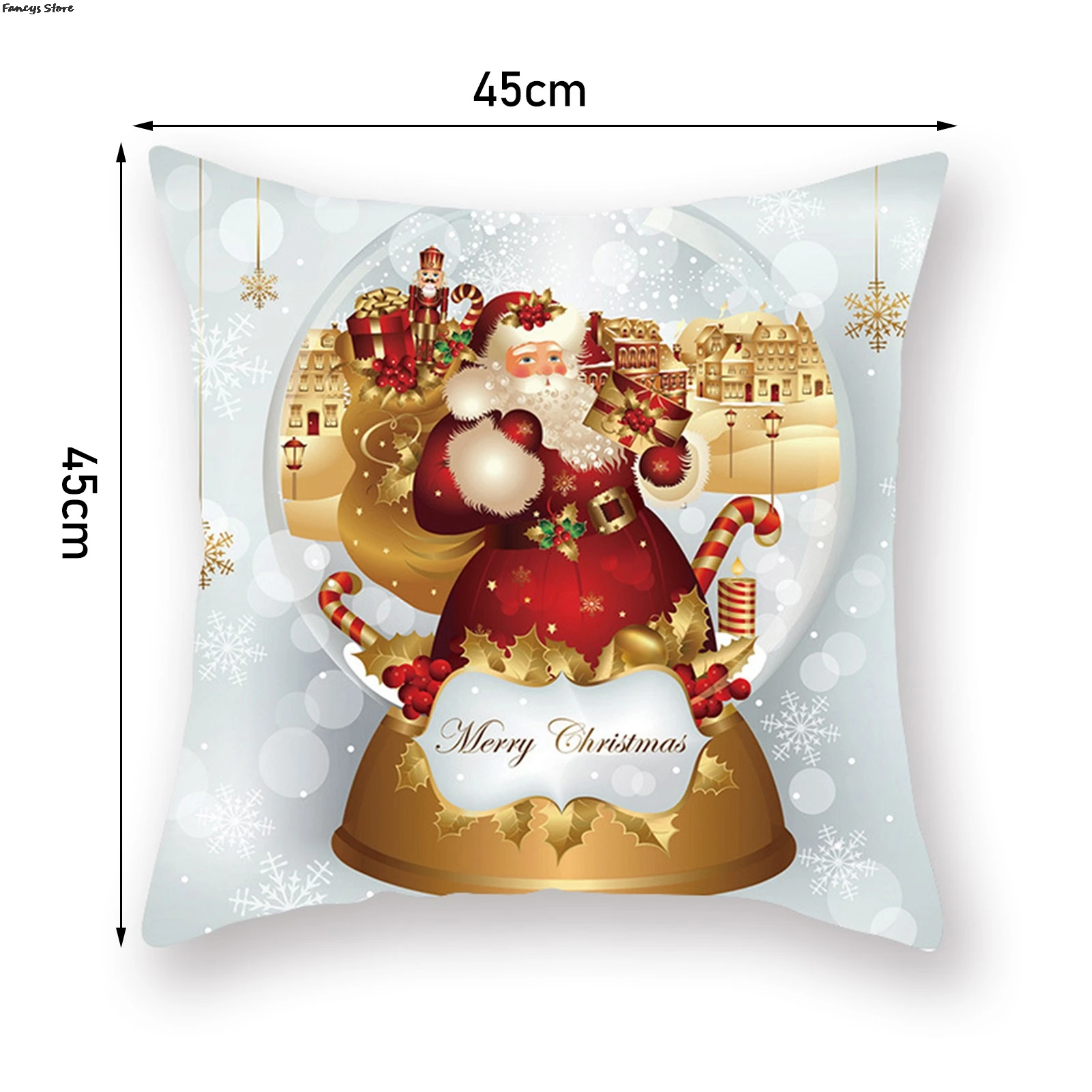 

Merry Christmas Cushion Covers 45x45 Cm Snowman Christmas Tree Santa Deer Printed Pillow Cover Sofa Decor Pillowcase For Couch