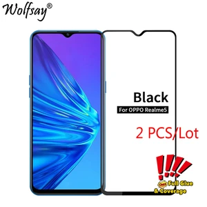 tempered glass for oppo realme 5 screen protector full cover whole glue safety glass for oppo realme 5 phone glass oppo realme 5 free global shipping