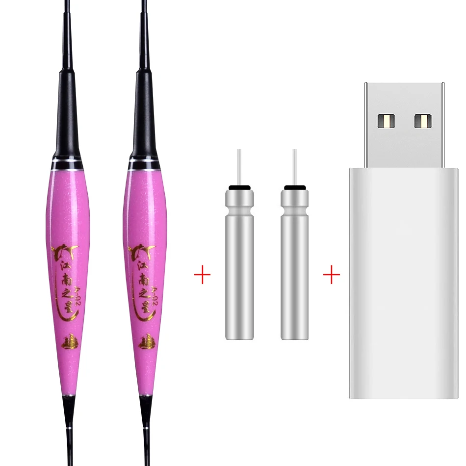 2 шт. Рыбалка светодиодный поплавок CR425 батарея комплект совпадение USB электронный перезаряжаемый фонарик для рыбалки зарядное устройство устройств