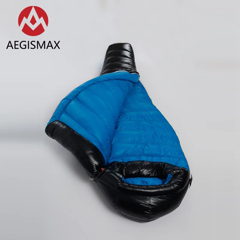 

AEGISMAX Adult Goose Down G2 G4 Outdoor Camping Ultralight Tent Mummy Thicken Keep Warm Sleeping Bag Blue Black Nylon 800FP