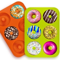 safe donut 6 baking silicone cavity molds non stick cake biscuit bagels muffins