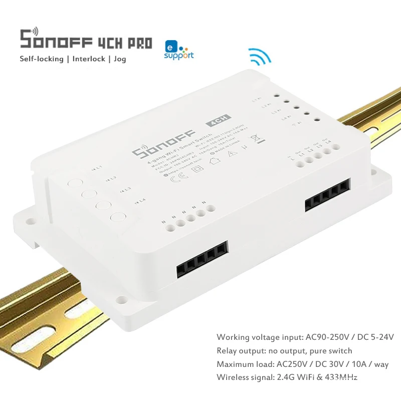 Смарт переключатель Sonoff R3 PRO 4 канала 433 МГц Wi Fi|Модули для умного дома| |