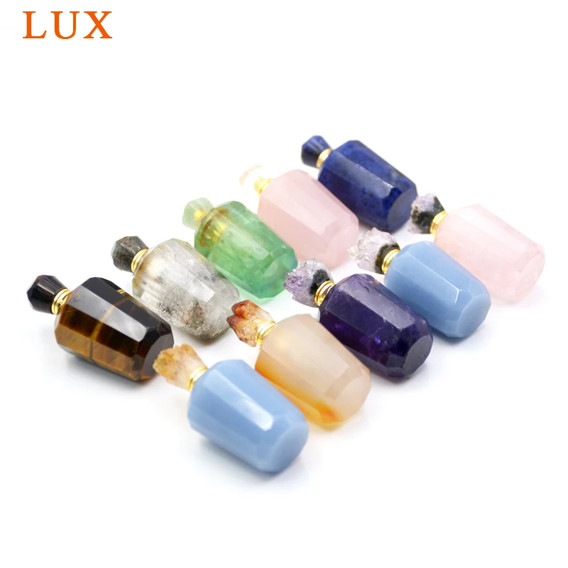 Натуральный розовый quartzs Аметист драгоценные камни эфирные масла флакон духов