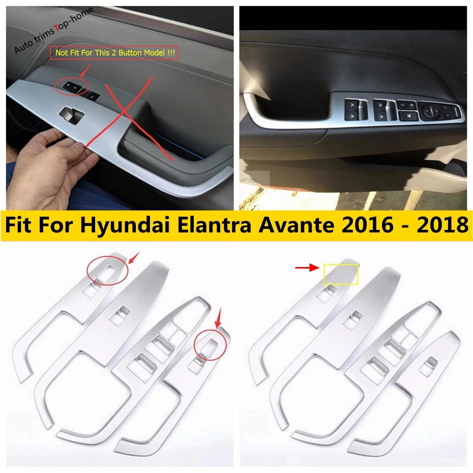 ABS Door Armrest Window Lift Switch Button Panel Cover Trim For Hyundai Elantra Avante 2016 2017 2018 Car Accessories Interior