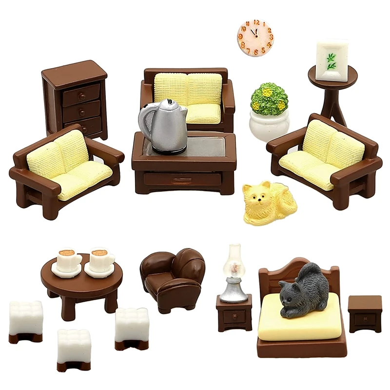 

23 PCS Dollhouse Furniture Set Mini Furniture Kit Dollhouse Furniture Miniature Dollhouse Accessories for Kid Gifts