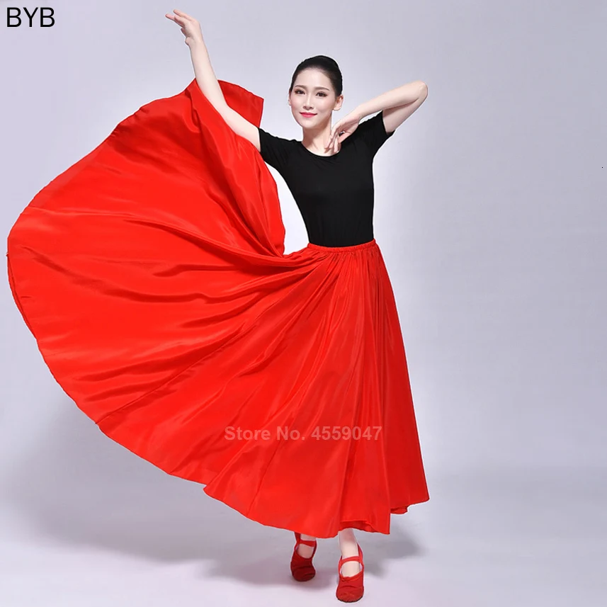 Испанская юбка для фламенко Женский градиентный выцветающий цвет гладкий