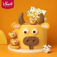 happy bull boys happy birthday cake topper for childrens day party baby happy birthday supplies lovely gifts