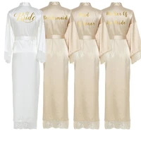 silk satin lace robes bridesmaid bride robe bridesmaid robes women wedding long robe bathrobe bridal robe