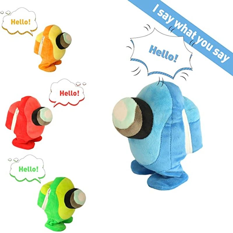 

Plushies Among Us Electric Toy Sing Walk Learn to Talk Plush Toy for Birthday Gift Children Gift Tabletop Ornaments