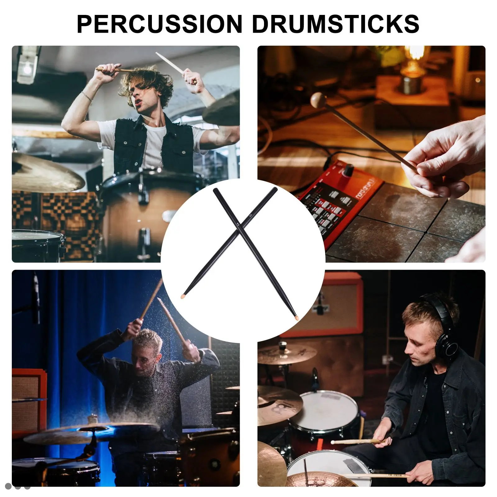 

1 pair of Wood Drum Sticks Light Drumsticks Percussion Instrument Accessory