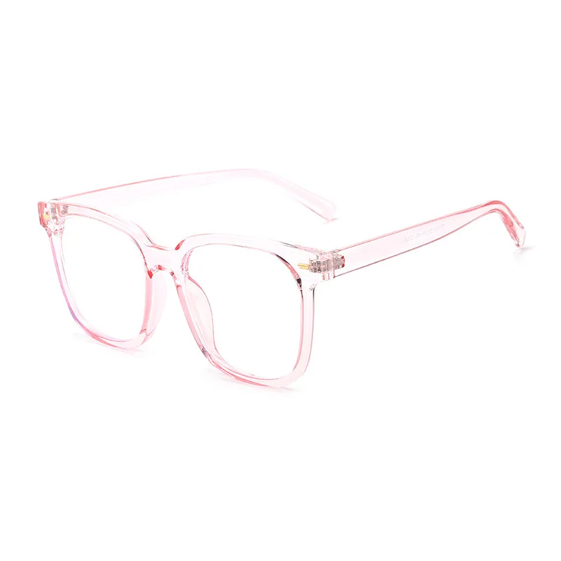 

Glasses Blue Light Woman Men's 2021 Trend Oversized Lenses With Filter Square Pink Red No Diopter Transparent For Men Glasses