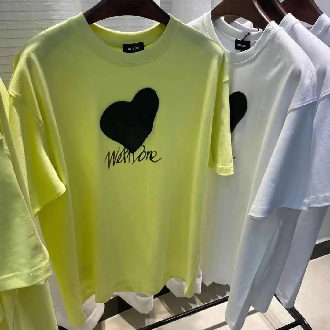 

Short sleeve We11done T shirt for Men Women 1:1 Best Quality Black White love letter T-shirt cotton WELLDONE Love logo Tops Tee