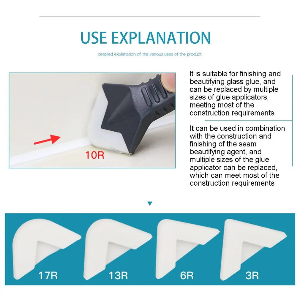 

3 In1 Glass Glue Angle Scraper Caulking Tool Shovel binder Multifunctional Rubber Shovel Silicone Remover Angle Seam Shovel