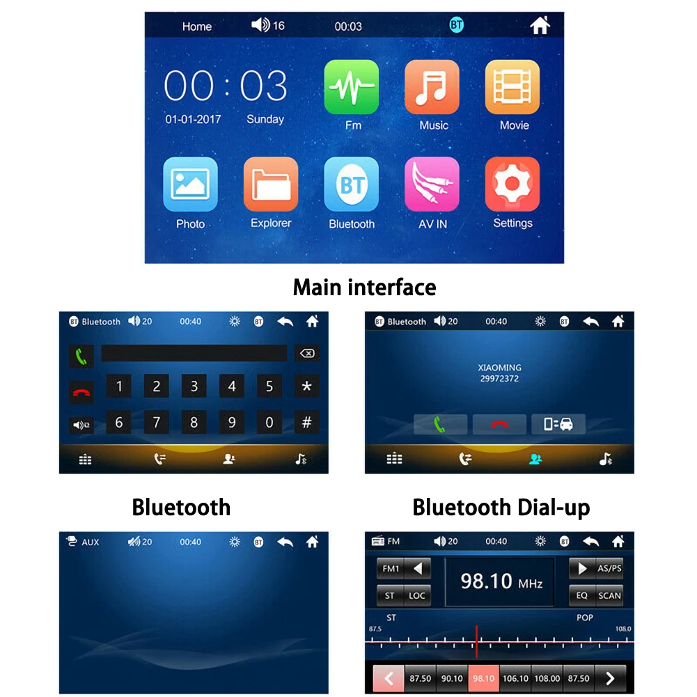 

Touch Screen Car Radio Din 4.1 Bluetooth Audio Video MP5 Player TF USB Remote Stereo System Head Unit