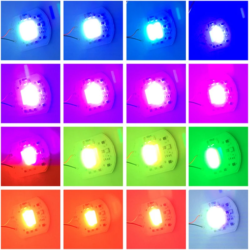 1pcs 220V 30W LED COB Chip RGB AC220V 30 watt Colorful Light Source With Smart IC Driver For DIY Floodlight Spotlight | Лампы и