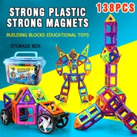 big size magnetic designer construction set diy model building toy magnets blocks accessories educational toys for children