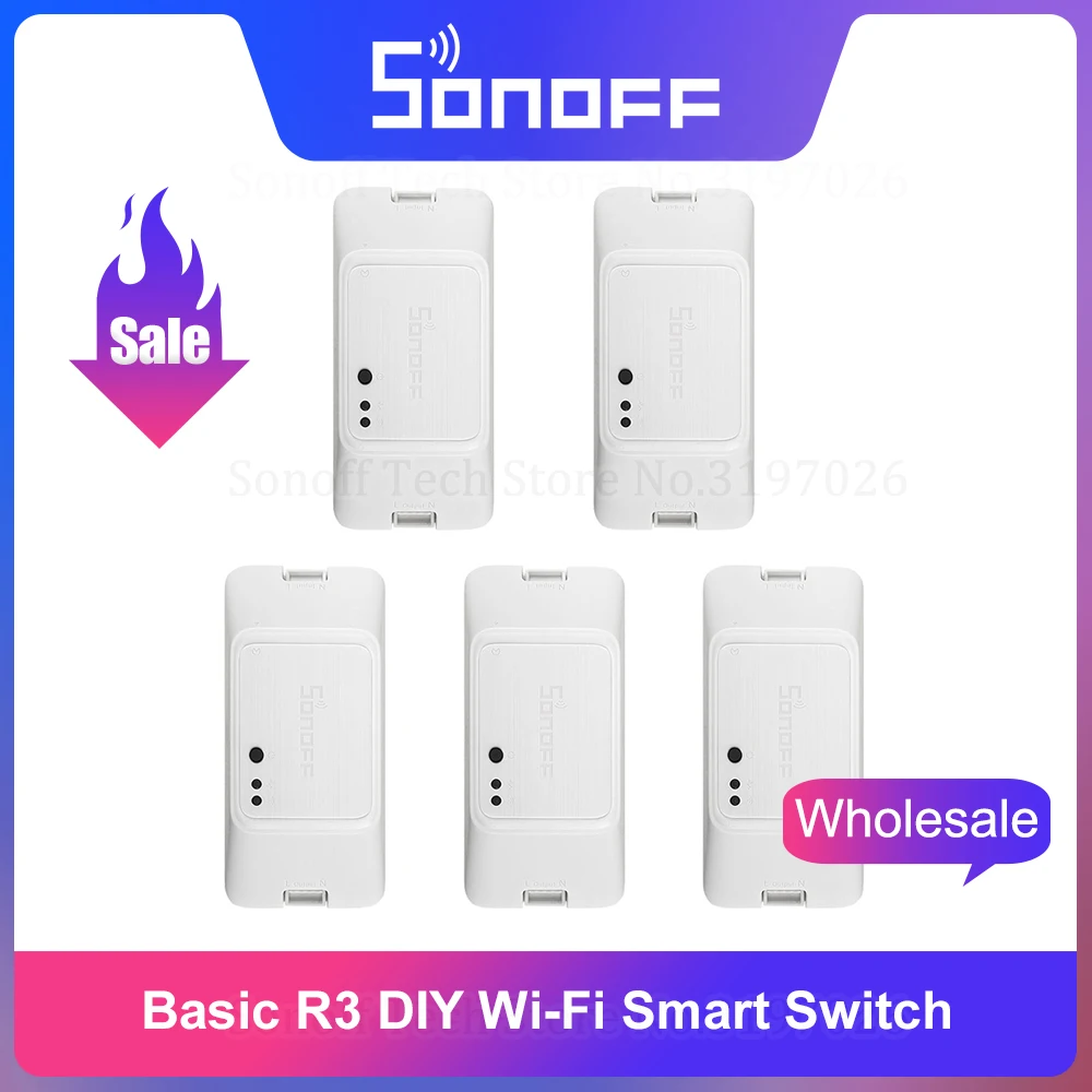 Itead Sonoff BASIC R3 беспроводной Wifi DIY дистанционный смарт переключатель | Модули для умного дома -4000064413409