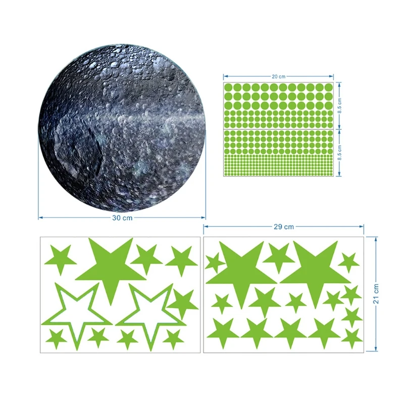 

Luminous Stickers In The Dark, 166 Luminous Dots, Stars And Moon Wall Stickers, DIY Murals For The Decoration Of The And Of L4MC